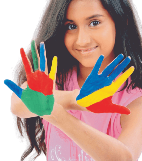 Girl With Painted Hands